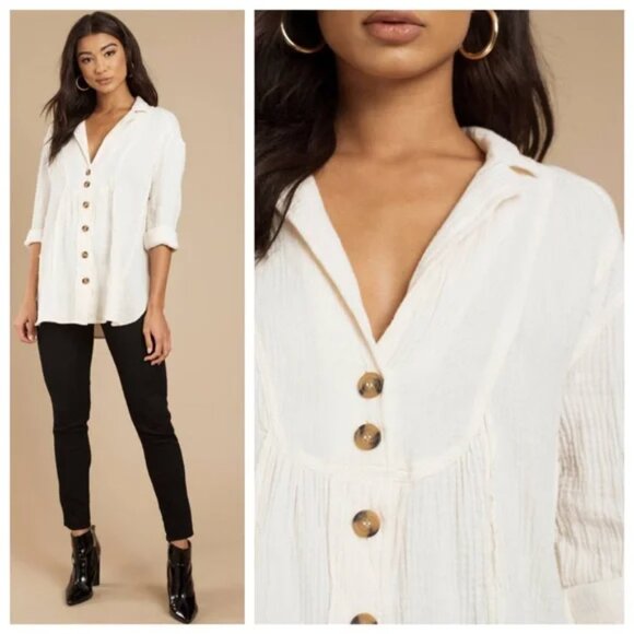 Free People, All About The‎ Feels top, size Medium, Off white/cream color - Picture 1 of 12